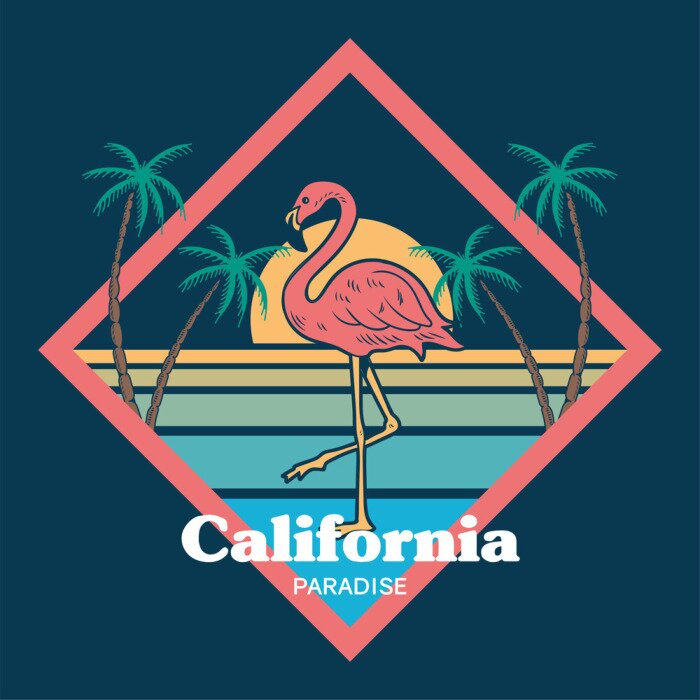 Sticker  Flamingo sunset print 