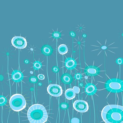 Sticker  Fleurs abstraites en bleu