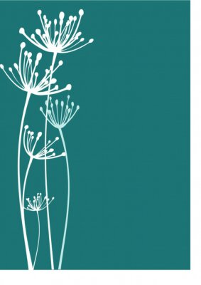 Sticker  Fleurs blanches sur fond de mer