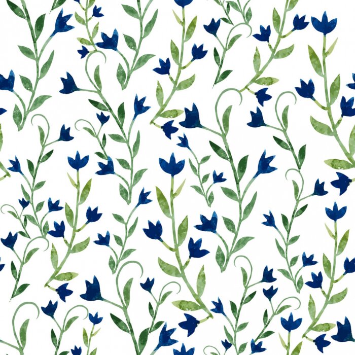Sticker  Fleurs bleues