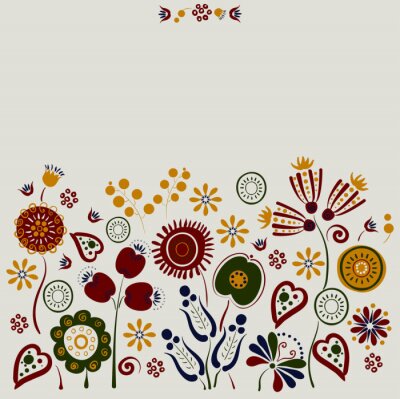 Sticker  Fleurs de style folklorique