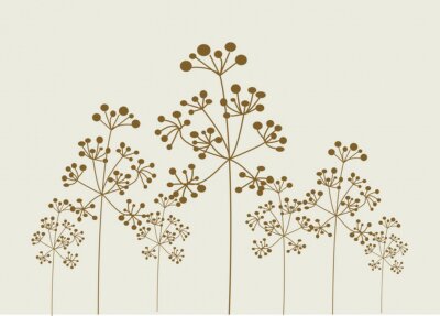 Sticker  Fleurs des champs sur fond gris