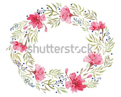 Sticker  Fleurs disposées en couronne