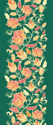 Sticker  Fleurs exotiques sur fond vert