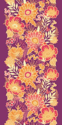 Sticker  Fleurs orange sur fond violet