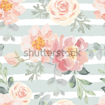 Sticker  Fleurs peintes sur bandes