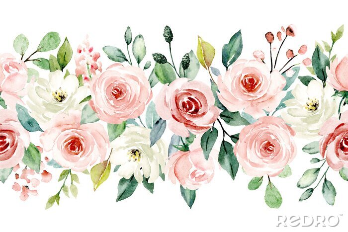Sticker  Fleurs roses et blanches pastel dans une esthétique pastel