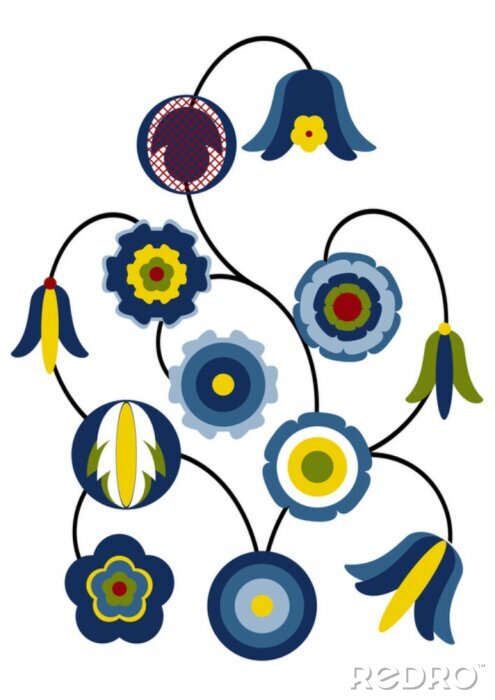 Sticker  Fleurs stylisées Kashubian