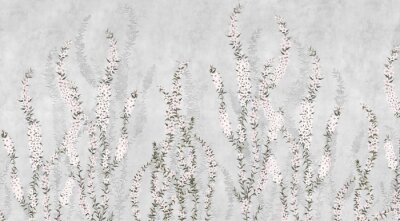 Fleurs sur fond gris dans un style loft