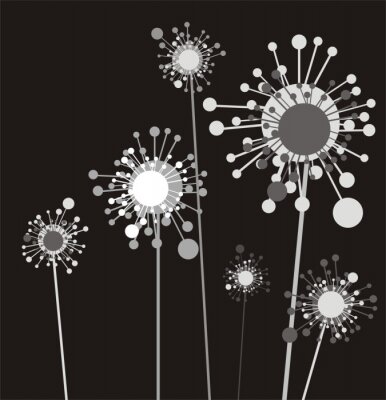 Sticker  Fleurs sur un graphisme moderne