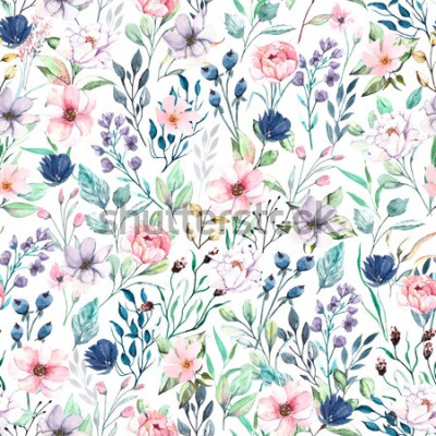 Sticker  Fleurs sur un motif romantique