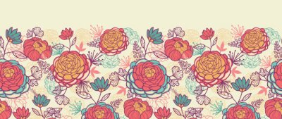 Sticker  Fleurs sur une composition colorée