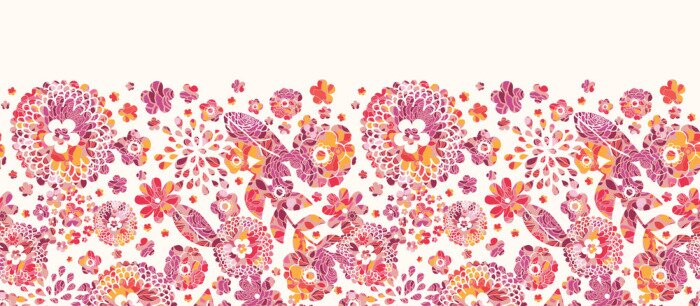 Sticker  Fleurs sur une illustration décorative