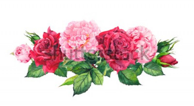 Sticker  Fleurs vintage en deux couleurs