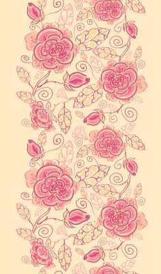 Sticker  Fleurs vintage sur fond beige