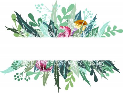 Sticker  Floral banner