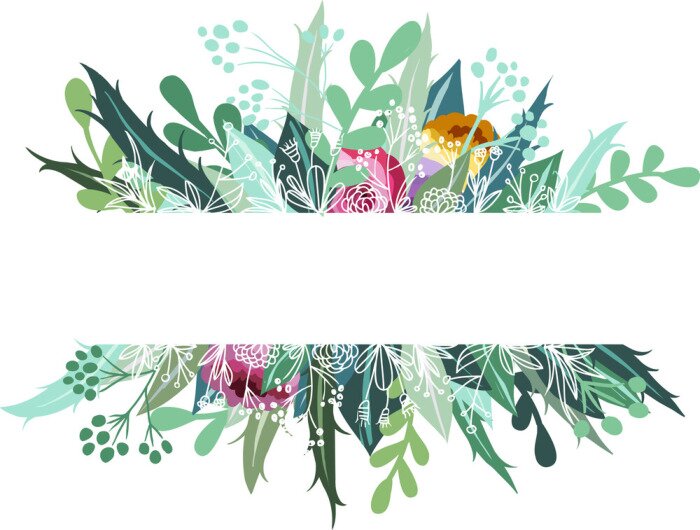 Sticker  Floral banner