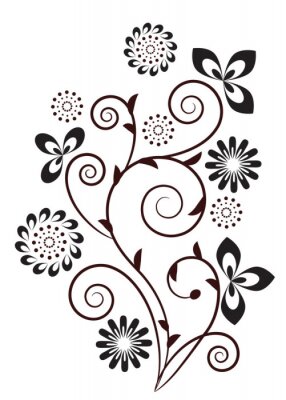 Sticker  Floral élément de conception de remous