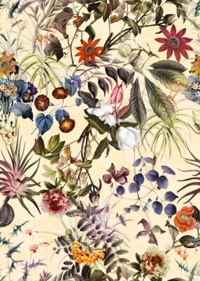 Papier peint  Flowers pattern.Silk scarf design, fashion textile. Background for the design and decoration of textiles. art abstract design, Seamless flower pattern