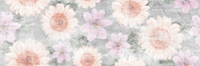 Sticker  Flowers Vintage repeating background, artwork floral antique pattern
