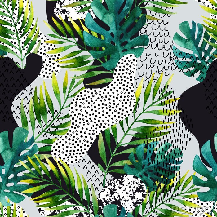 Sticker  Fond abstrait avec des feuilles