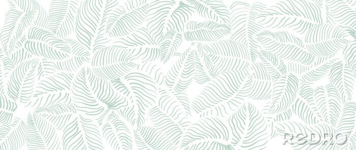 Sticker  Fond abstrait avec des feuilles minimalistes