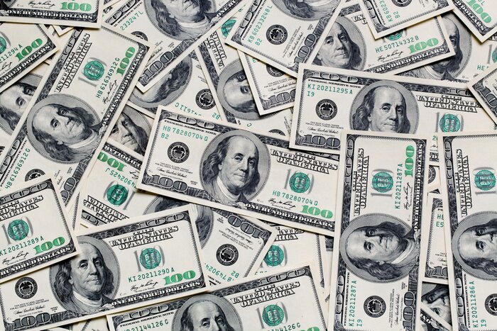 Sticker  Fond avec des dollars