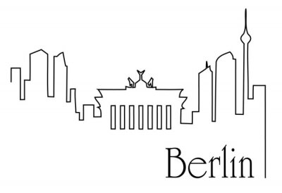 Sticker  Fond de dessin d'une ligne de Berlin ville