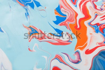 Sticker  Fond de marbrure liquide. Texture abstraite de la peinture fluide. Mélange coloré de couleurs vibrantes acryliques.