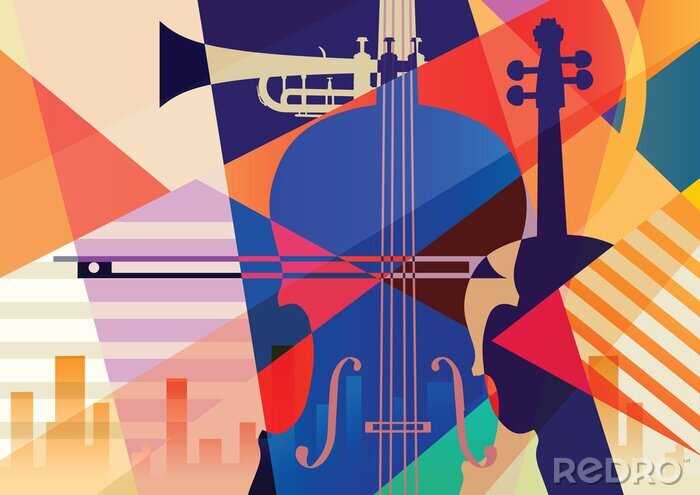 Sticker  Fond de musique colorée.