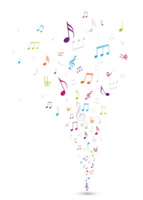 Sticker  Fond de notes de musique colorées