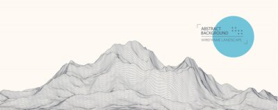 Sticker  Fond de paysage filaire. Illustration vectorielle futuriste