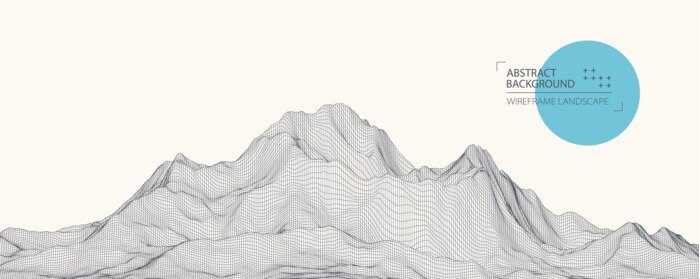 Sticker  Fond de paysage filaire. Illustration vectorielle futuriste