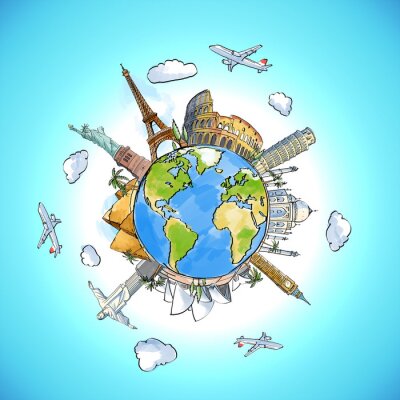 Sticker  fond de Voyage