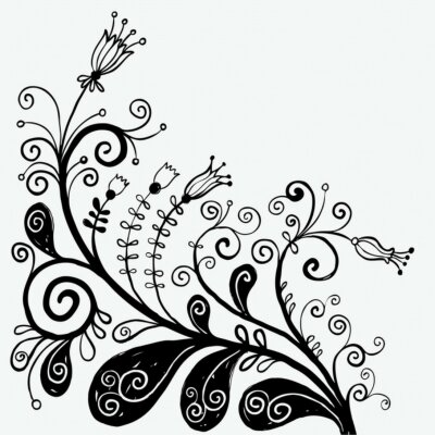 Sticker  fond floral