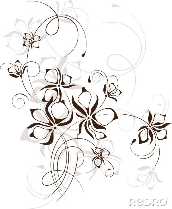 Sticker  Fond floral de cru, illustration vectorielle