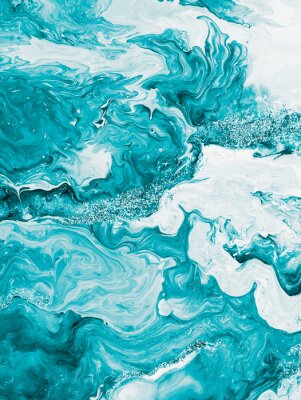 Poster  Fond marbré dans une nuance turquoise
