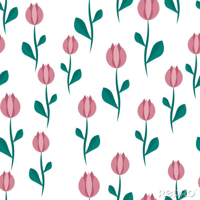 Sticker  Fond transparent avec des tulipes.