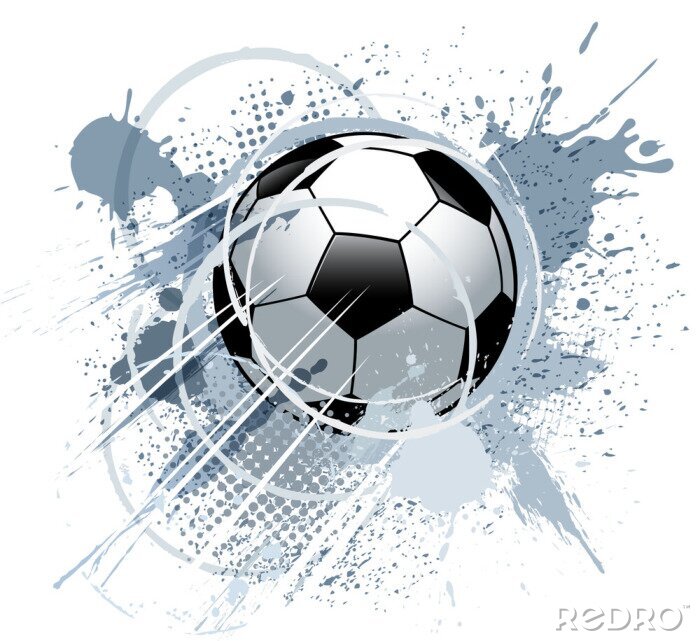 Sticker  Football 3D sur une tache abstraite