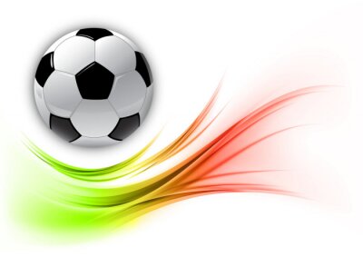 Sticker  Football au-dessus du tourbillon coloré