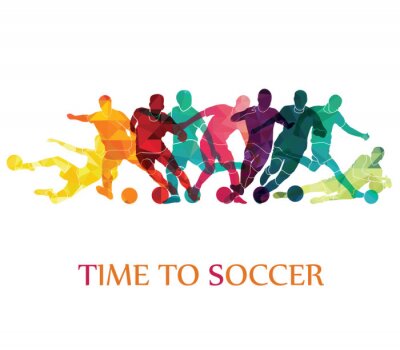 Sticker  Football (soccer) fond coloré. Illustration vectorielle