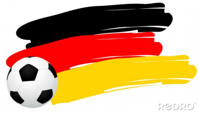 Sticker  Football sur fond de couleurs allemandes