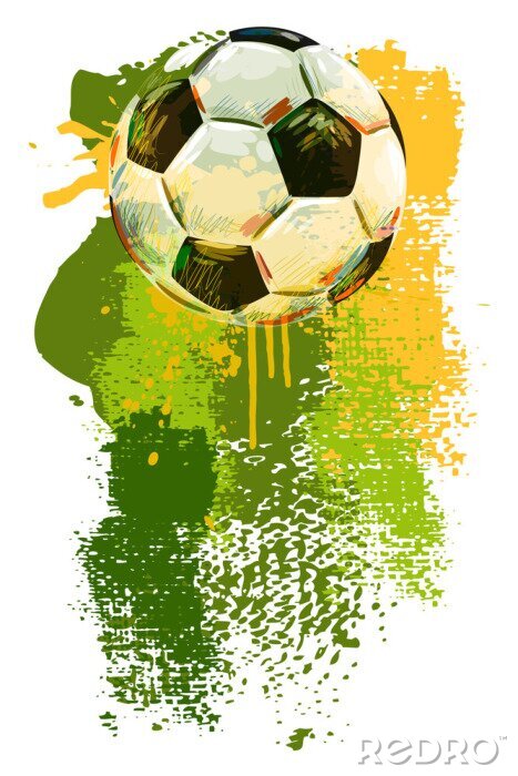 Sticker  Football sur fond de taches