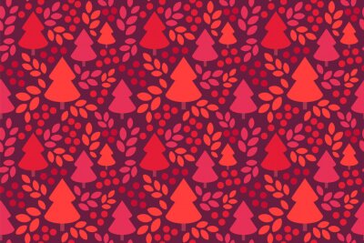 Forêt de rubis avec sapins de Noël