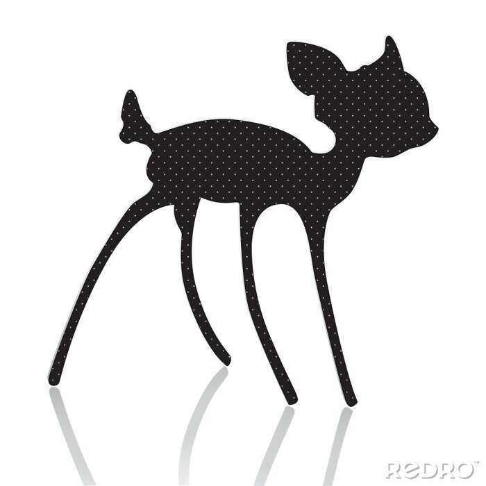 Sticker  Forme pointillée d'un petit cerf ou d'un chevreuil