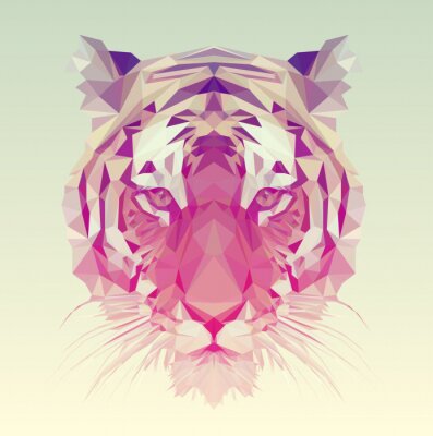 Sticker  Formes géométriques de tête de tigre de tigres