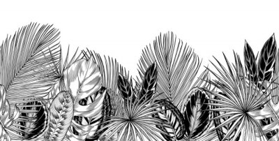 Sticker  Fourrés sauvages noirs et blancs