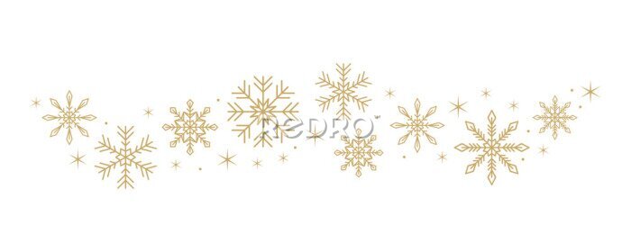 Sticker  frontière de flocons de neige et étoiles isolé sur illustration vectorielle fond blanc EPS10