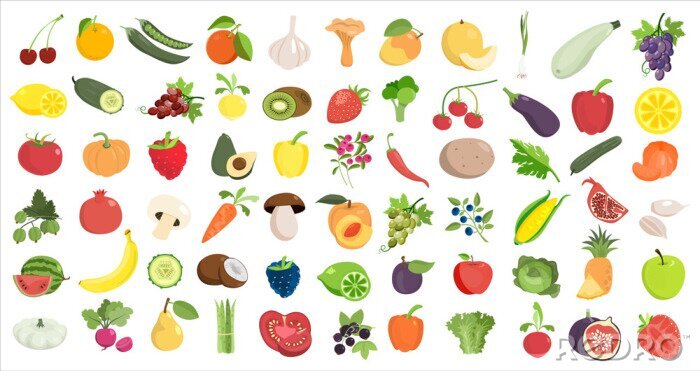Sticker  Fruits and vegetables.