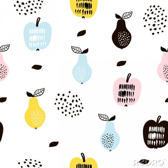 Sticker  Fruits sur des motifs abstraits